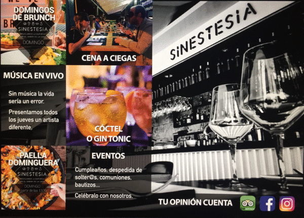 Mantel Individual Gastrobar Sinestesia Santa Cruz de Tenerife